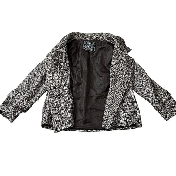 Vintage Last Kiss Tweed Dark Academia Pea Coat Jacket Plus Size 1X 90s - Picture 3 of 7